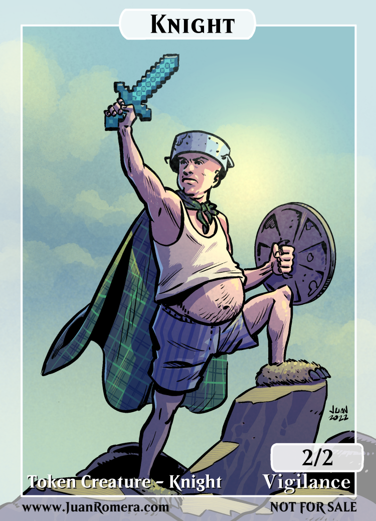 Knight custom token for mtg