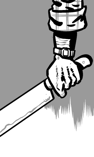  Shot of the machete 